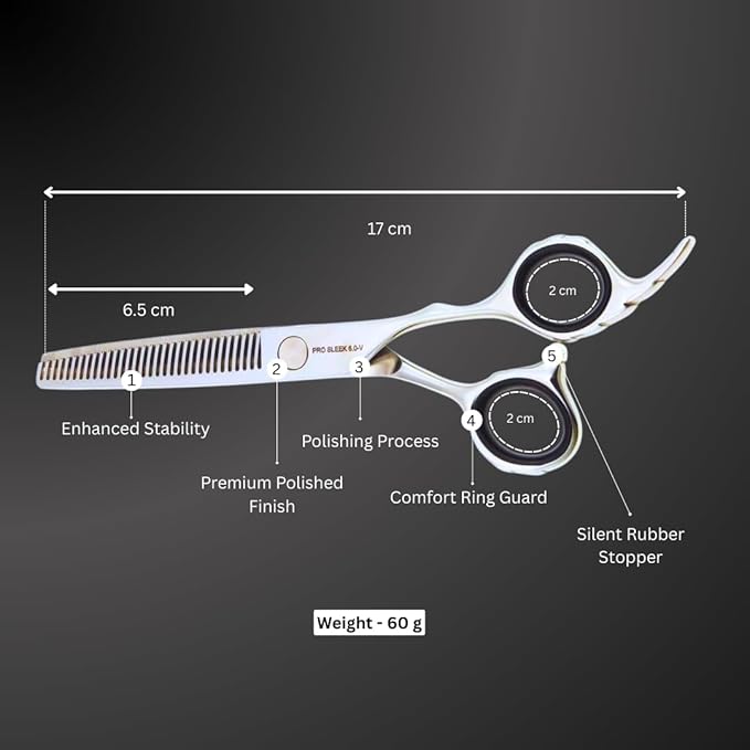 Hair Thinning Scissors – 6" Stainless Steel Blending Shears with 32 Teeth and Ball Bearing Tension Screw – Razor Edge Thinning Tool for Barbers and Stylists