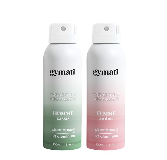 Gymati Fitness Body Deodorant Spray Aluminum Free - Men & Women - Pack of 2