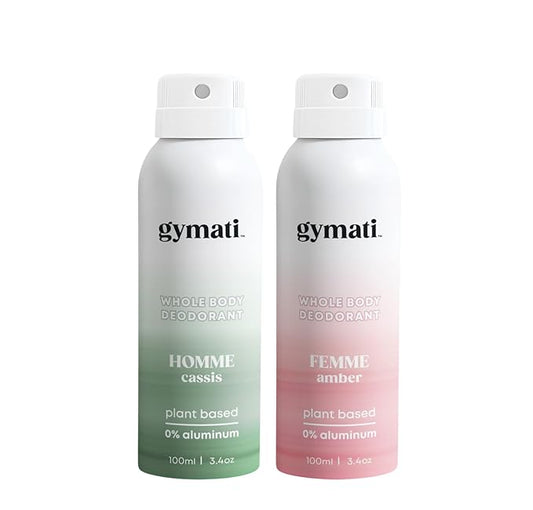 Gymati Fitness Body Deodorant Spray Aluminum Free - Men & Women - Pack of 2