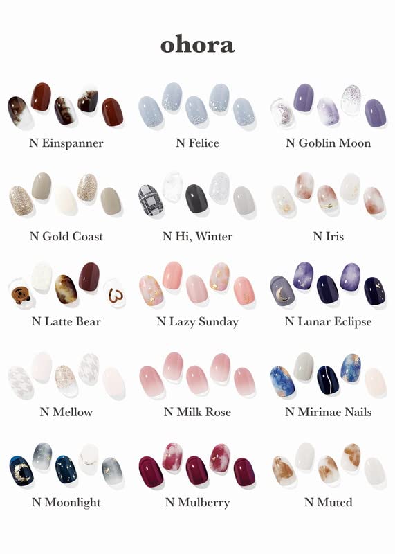 ohora Semi Cured Gel Nail Strips (N Sylph) - White, French, Works with Any UV/LED Lamps, Salon-Quality, Long Lasting, Easy to Apply & Remove - Includes 2 Prep Pads, Nail File & Wooden Stick