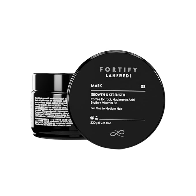 Fortify Hair Mask for Fine to Medium Hair With Caffeine, Macadamia & Olive Oil | Restore Hydration, Reduce Frizz, Add Shine, Support Hair Strength