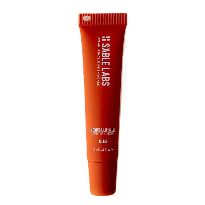 S'ABLE Labs - Moringa Lip Salve | Deeply Moisturize, Soften, Improve Lip Appearance | Prickly Pear + Castor Oil | Melanin-Inclusive Skincare (Jollof; 15 mL | 0.5 fl oz)