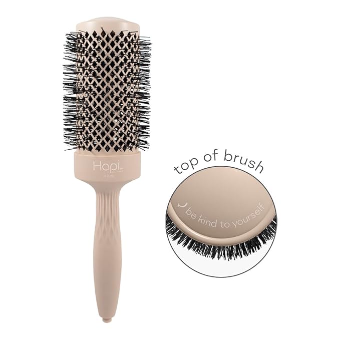 Cricket Hapi High Heat Harmony Thermal Brush - 2" Ceramic Barrel, Round Brush for Heat Styling with Hair Dryer, Mood-Friendly - Beige