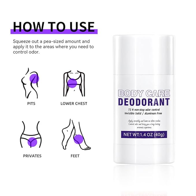 Aluminum Free Deodorant Stick for Women,Fruit Scents Women Solid Stick Natural Deodorants,All Day Odor Control Full Body Deodorant,Smooth Solid Armpit Deodorants Sticks (1.4 Oz, Grape)