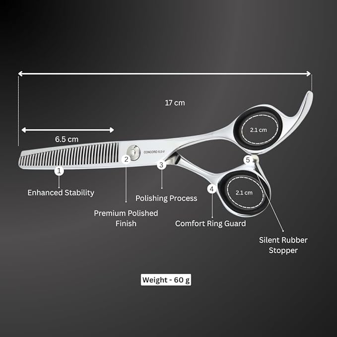 Hair Cutting Scissors for Women and Men – 6.0 440C Japan Stainless Steel Shears with Sword Blade and Tension Adjustment Screw – Salon and Home Use