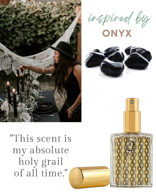 The Sage Lifestyle Onyx Luxury Spray, Vanilla Perfume, Amber Oil, Sandalwood, Vanilla Musk, Coconut, Perfume for Women, Long Lasting, Warm & Cozy Fragrance, Gourmand, Artisan, 2 oz, Travel Size Parfum
