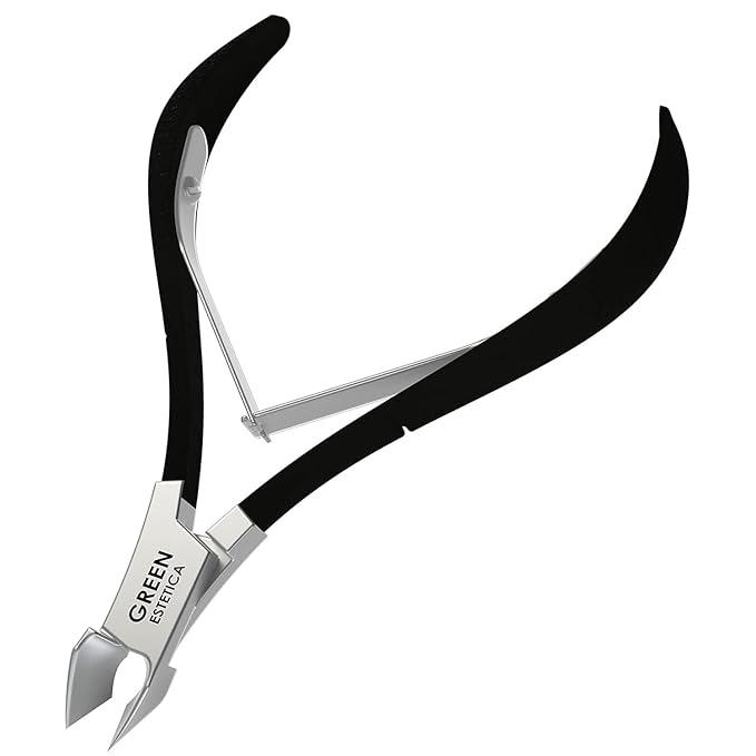 Professional Cuticle Trimmer Nail Cuticle Cutter Stainless Steel Cuticle Nippers with Sharp Blades of Cuticle Remover Clippers Manicure Tools Double Spring for Nail Care Pedicure Nail Tools (Black)