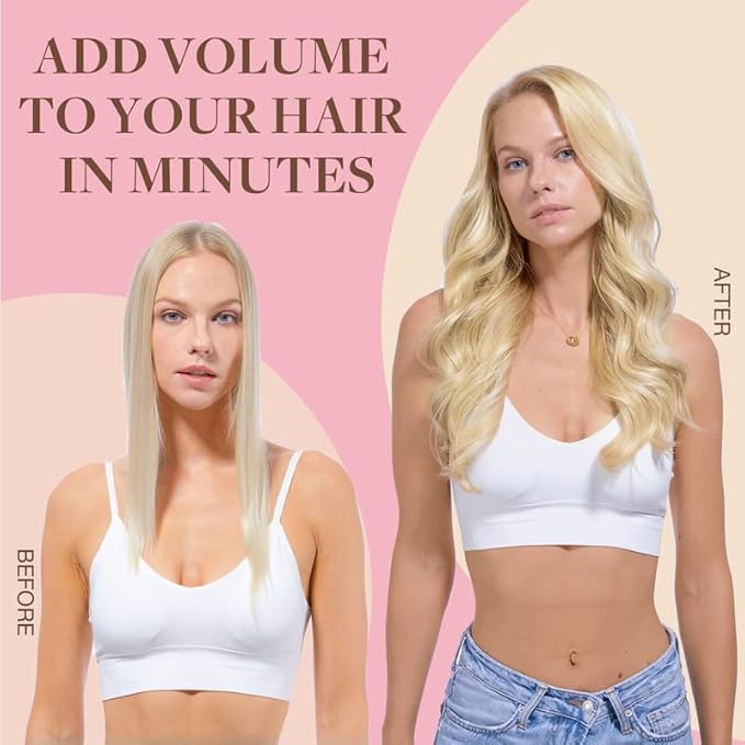 GOO GOO Remy Human Hair Clip in Extensions - Natural Real Hair, 22in 150g 9Pcs, Balayage Ash to Platinum Blonde