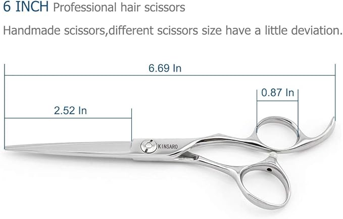 6 Inch Professional Hair Scissors Professional 440C Stainless Steel Hair Cutting Scissors – Hand-Sharpened Japanese Blades, Ergonomic Handle, Ultra-Sharp Barber Shears for Thick Hair & Dog Grooming