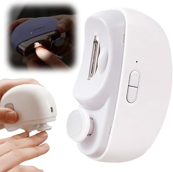 2026 New 2 in 1 Electric Nail Clippers, 2 Speeds Automatic Nail Clippers for Fingers and Toes with LED Light & Clip Storage, Electric Nail Trimmer for Senior Adults (White)