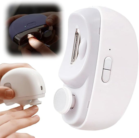 2026 New 2 in 1 Electric Nail Clippers, 2 Speeds Automatic Nail Clippers for Fingers and Toes with LED Light & Clip Storage, Electric Nail Trimmer for Senior Adults (White)