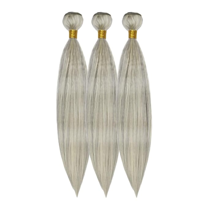 28 30 32 Inch Blonde Bundles Human Hair P613/grey Straight 3 Bundle Unprocessed Brazilian virgin hair Weave Extensions Double Weft 50 Grams/Bundle Colored Highlight Grey Bundles for Woman