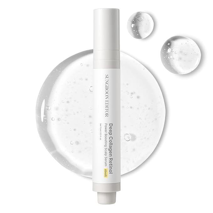SUNGBOON EDITOR Deep Collagen Retinol Scalp Serum |Roll-On Hair Growth&Thickening Serum |Dry, Itchy Scalp Treatment |Caffeine +Biotin +Rosemary |Stocking Stuffers for Women |Korean Hair Care,0.5 fl oz