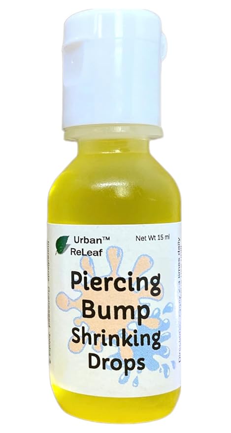 Urban ReLeaf Piercing Bump Shrinking Drops! Keloid Bumps Gentle Effective Aftercare Solution. Natural Essential Oils. Fast Removal Help for Scars Nodules Cartilage Nose Ear Spots. Clean Soothe