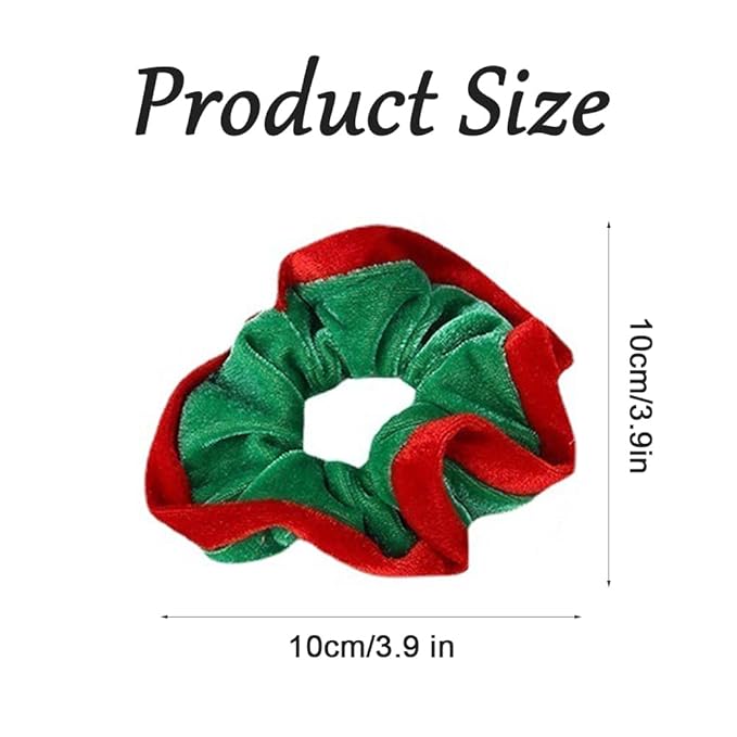 3PCS Christmas Hair Scrunchies Velvet Christmas Hair Ties Red Green White Elastic Hair Bands Hair Accessories Christmas Ponytail Holders for Girls Kids Women Birthday Xmas Gifts