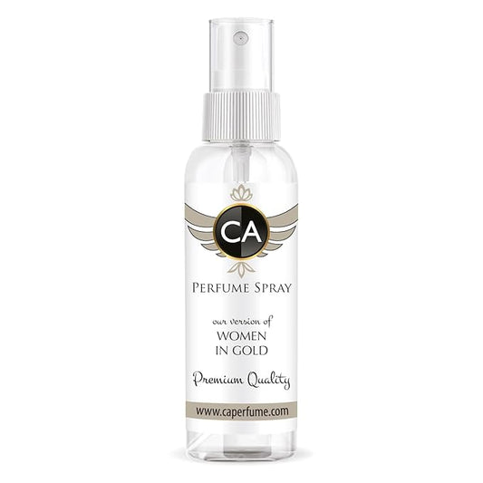 CA Perfume Eco Refill Impression of Women In Gold For Women Eau de Parfum Spray Atomizer Bottle 2 Fl Oz/60ml-X1