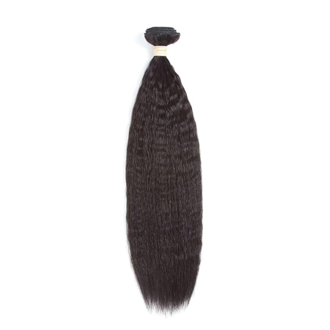 Kerriana 30 Inch Kinky Straight Bundles Human Hair Single One Kinky Weave Bundle Natural Black Color Yaki 100% Human Hair Bundles