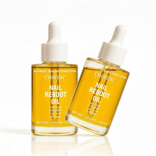 Onsen Secret Nail & Cuticle Repair Oil (2x30ml) - Dry Oil Formula - Japanese Tsubaki, Tea Tree & Jojoba - Strengthens Nails, Repairs Cuticles, Hydrates Skin & Hair - Natural & Vegan