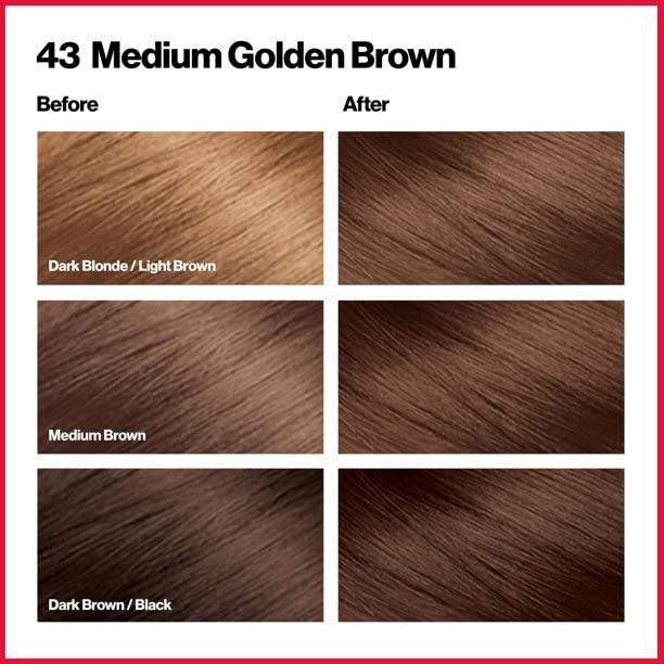 Revlon ColorSilk Hair Color [43] Medium Golden Brown 1 ea (Pack of 8)