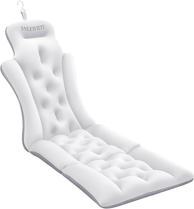 Full Body Bath Pillow for Bathtub, Thick & Luxury Bathtub Pillow Bathtub Cushion with 192 Suction Cups for Head & Neck, Back Support, Ideal Bath Pillows for Tub Women' Gifts Spa, Soaking