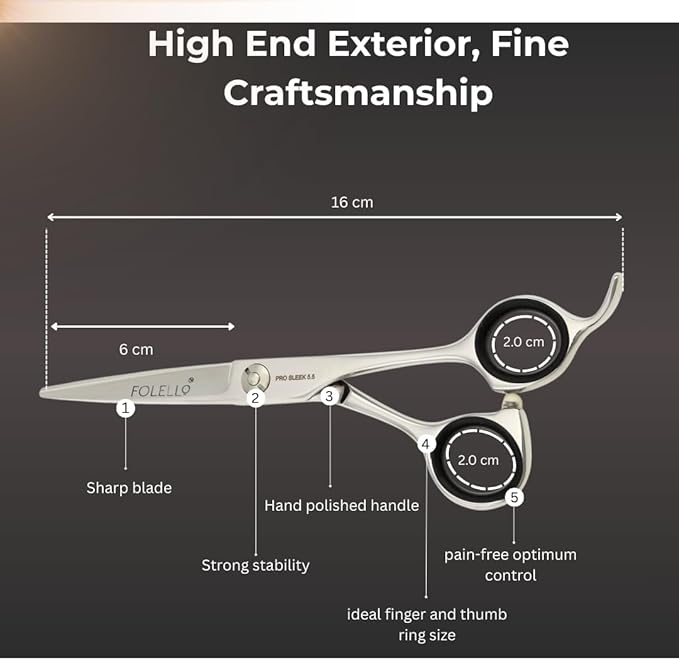Right-Handed Hair Cutting Scissors – Stainless Steel Barber Shears with Ball Bearing Adjustment Screw – Grooming Tool for Men and Women