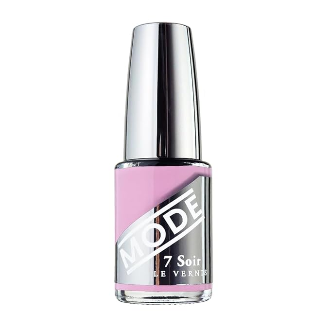 MODE Light Purple Lilac Pink Nail Polish Long Lasting Pigment Rich Nail Lacquer Color, Chip Resistant Strengthening Protection, Nourishing Nautral Manicure Care, Made in NY, 7 Soir Le Vernis Hello