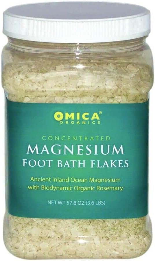 Magnesium Foot Bath Flakes with Biodynamic Organic Rosemary (3.6 lbs)