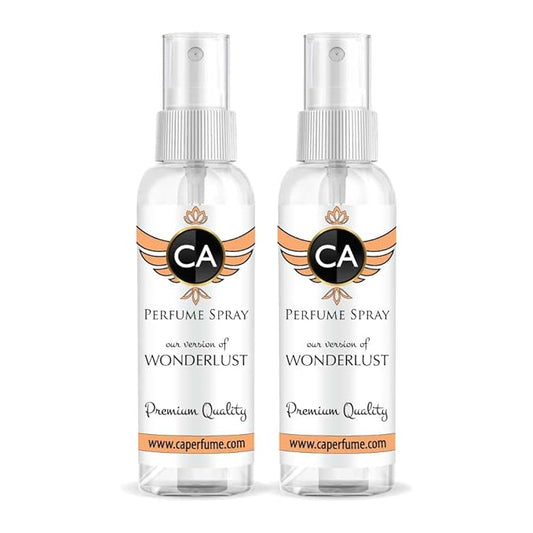 CA Perfume Eco Refill Impression of Wonderlust For Women EDP Perfume Concentrated Long Lasting Eau de Parfum Spray Refillable Atomizer Bottle 2 Fl Oz/60ml X2