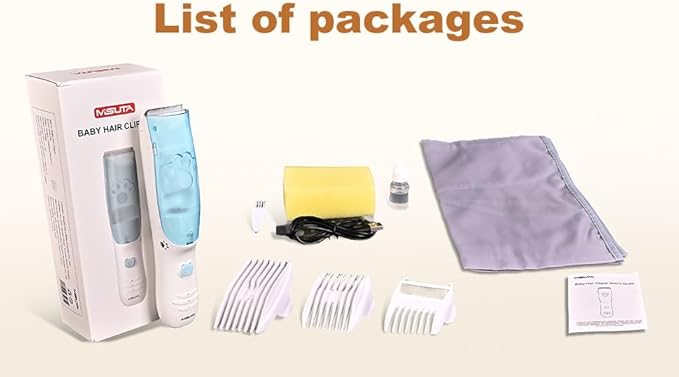 Vacuum Baby Hair Clippers,Silent Clippers for Kids,Cordless Baby Hair Trimmer,Waterproof Baby Hair Cutting Kit for Fine/Curly Hair,Infant Toddler Hair Clippers Auto Suck Snipped Hair