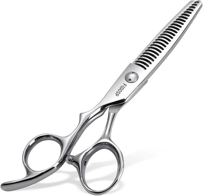 Left Handed Hair Thinning Scissors 6” Professional Barber Scissor Japan VG10 CNC Ultra-Precise Cuts, Razor Sharp Blades 25 Teeth Thinner Hair Shears for Women & Men 20% Thinning Rate