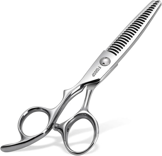 Left Handed Hair Thinning Scissors 6” Professional Barber Scissor Japan VG10 CNC Ultra-Precise Cuts, Razor Sharp Blades 25 Teeth Thinner Hair Shears for Women & Men 20% Thinning Rate
