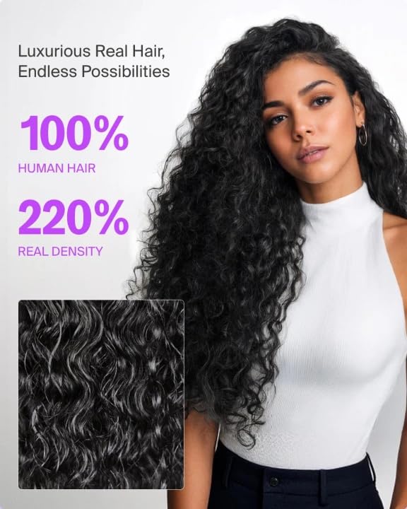 Glueless Wigs Human Hair 220% Density Deep Wave Lace Front Wigs Human Hair 6X5 HD Lace Closure Deep Curly Human Hair Wigs For Women Glueless Curly Pre Plucked Pre Cut Wigs 26 Inch