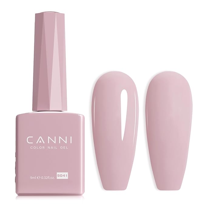 CANNI Baby Pink Gel Nail Polish, 1Pcs Light Pink Gel Polish Soft Pale Pink Color Pastel High Gloss Soak Off U V Nail Manicure Salon DIY