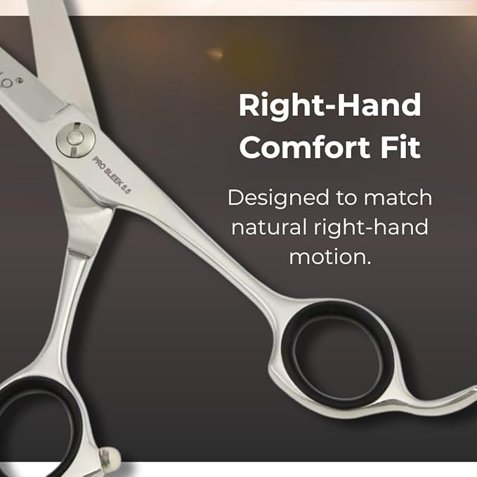 Right-Handed Hair Cutting Scissors – Stainless Steel Barber Shears with Ball Bearing Adjustment Screw – Grooming Tool for Men and Women