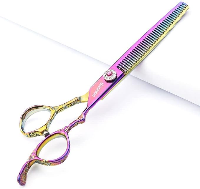 6/7/8 inch Cutting Thinning Styling Tool Rainbow Hair Scissors Professional Hairdresser Hairdresser Scissors Set (7-inch 2pc-B)