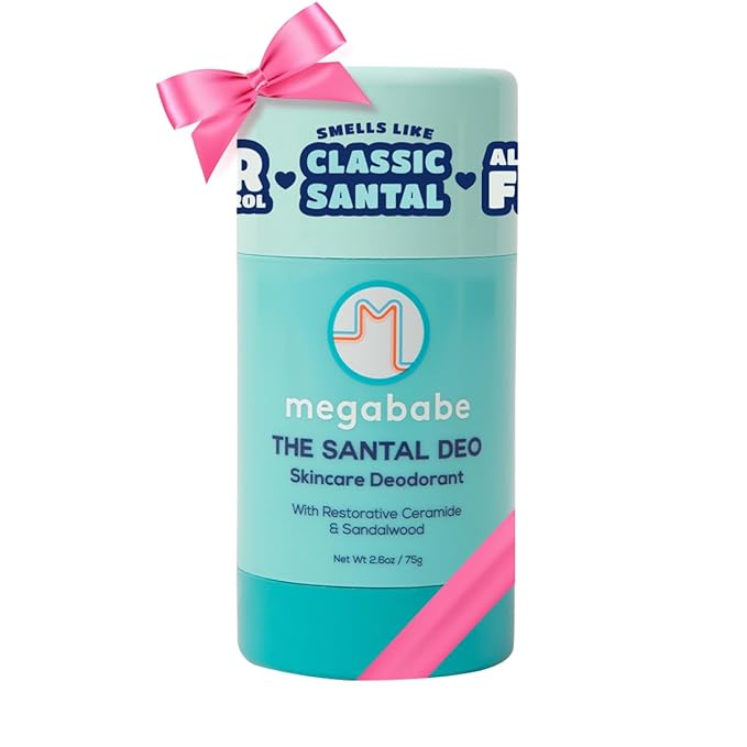 Megababe Skincare Deodorant - The Santal Deo with 72 hour Odor Protection | Holiday Gifts for Women | Restorative Ceramide & Sandalwood | Aluminum-Free, All Natural | 2.6 oz