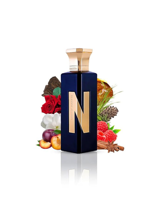 NASEEM Night of Success Aqua Perfume 75 ml - Unisex Eau De Parfum, Long-Lasting Luxury Fragrance with Rose, Jasmine & Oud - Ideal for Daily Wear & Special Occasions