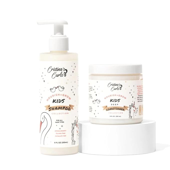 Cristina's Curls Kids Shampoo And Deep Conditioner Set – Gentle Cleanse And Detangling Slip