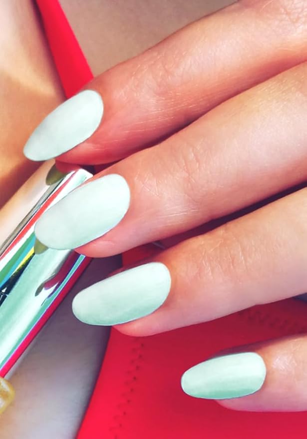 MODE Nail Polish Pastel Blue Mint Nail Lacquer, Long Lasting Pigment Rich Color, Chip Resistant Strength, UV Protection, Made in NY USA, 7 Soir Le Vernis Girl Meets Boy