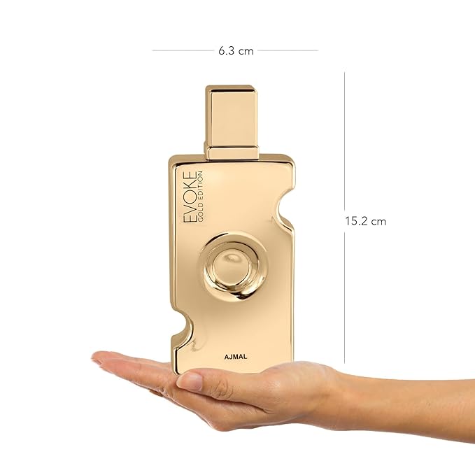 Ajmal Evoke Gold Eau de Parfum for Women, 2.5 fl oz / 75 ml, Floral Woody Musky Elegant Fragrance, Long Lasting Women’s Perfume, Made in Dubai
