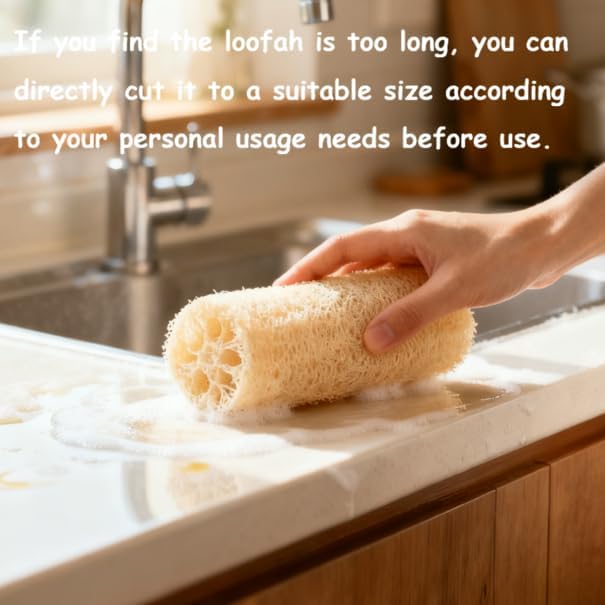 Loofah is Naturally degradable, has a Unique mesh Fiber Structure, Light and Breathable, Suitable for Adults, can be Used for Shower, Kitchen CleaningFour Packs.