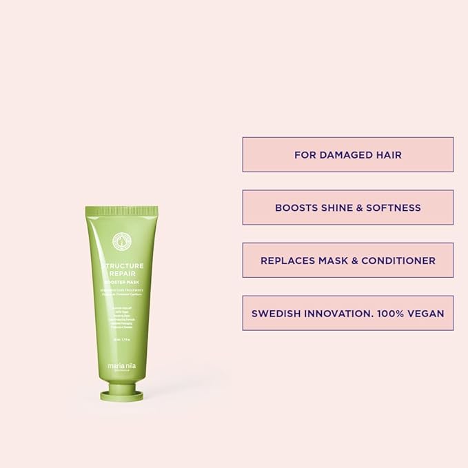 Maria Nila Structure Repair, Booster 1.7 Fl Oz, For Damaged & Chemically Treated Hair, Algae Extract Rebuilds & Moisturizes, 100% Vegan & Sulfate/Paraben free