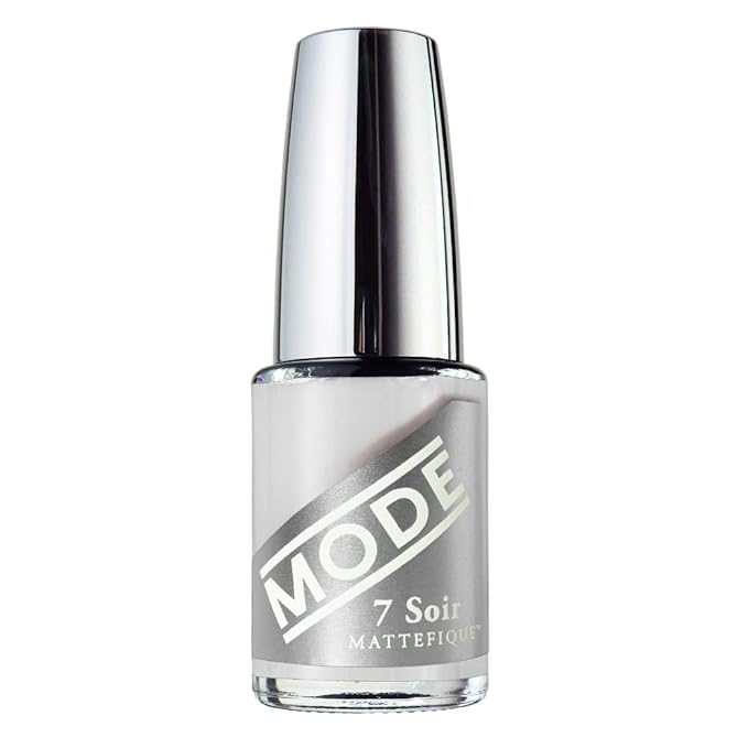 MODE Matte Nail Polish Top Coat Lacquer, Instantly Transforms Color Manicures to No Shine Velvet Finish, Quick Dry Topper, Pro Wide Contour Brush, Vegan, Made in NY USA, 7 Soir Le Vernis, Mattefique