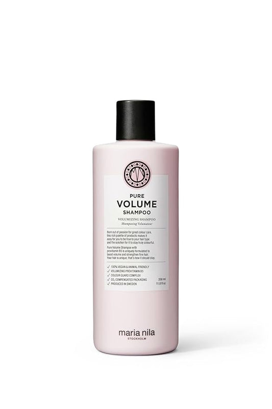 Maria Nila Pure Volume, Shampoo 11.8 Fl Oz, Vitamin B5 Gives Volume to Thin & Fine Hair, 100% Vegan & Sulfate/Paraben free