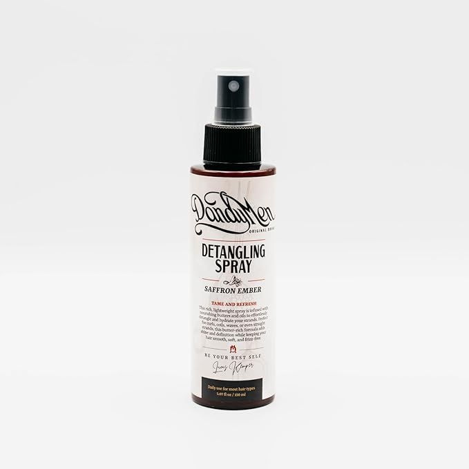 Detangling Spray for Men – Leave-In for Curly, Wavy & Textured Hair – Softens & Smooths – 5.7 oz