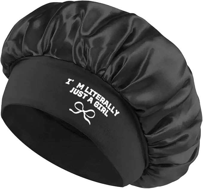 Black Satin Bonnet for Sleeping Black Women Single Layer
