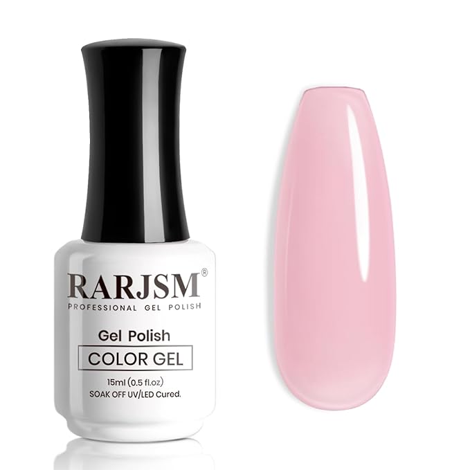 RARJSM Nude Gel Nail Polish Pale Purple Pink Sheer Neutral Skin Tone Color Ice Jelly Pink Gel Polish Transparent Nail GelPolish Soak off UV LED Cured for Home Salon DIY Manicure 15ml Single Bottle