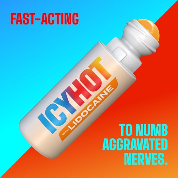 Icy Hot Maximum Strength Lidocaine No-Mess Pain Relief Liquid, No-Mess Applicator, 2.5 Ounces, 2 pk