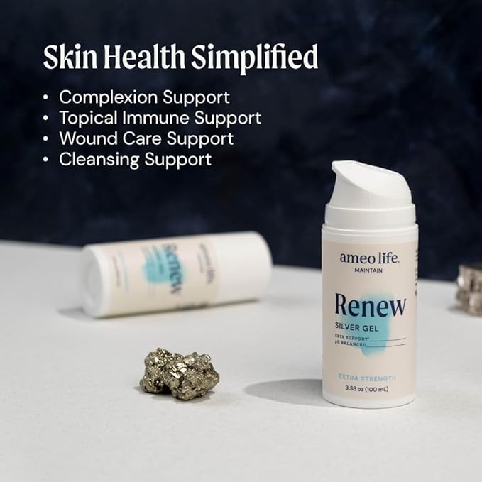 Ameo Life Extra Strength Colloidal Silver Gel 35 ppm - pH Balanced, Structured Silver Gel for Healthy Skin, Minor Cuts, Scrapes & Burns - Natural Skin Care for Rejuvenation (100ml)