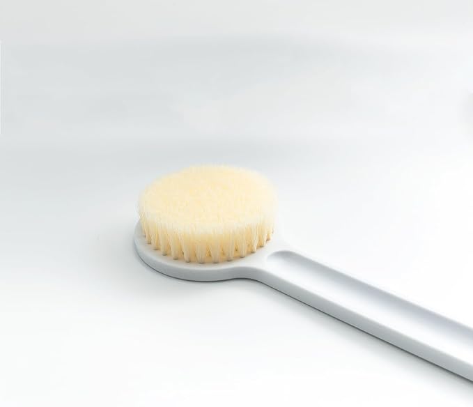 Long Handle Body Brush, Manual Dry Brushing with Stiff Bristles, Exfoliating Bath Brush for Back & Body